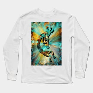Turquoise and Gold Long Sleeve T-Shirt